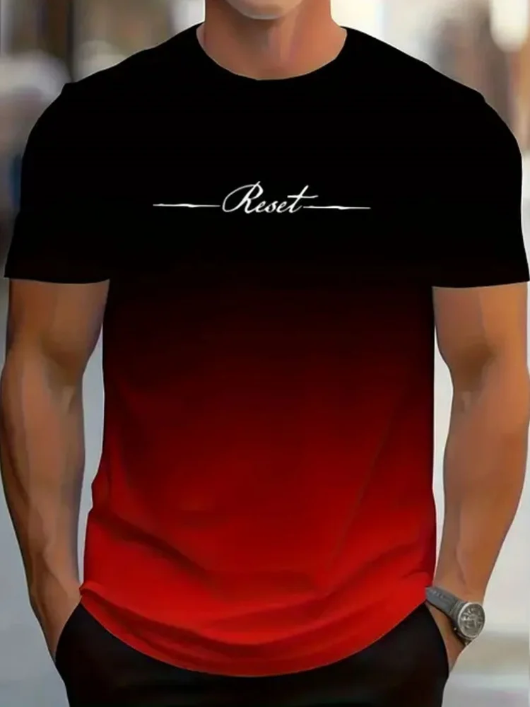 Simple Printed Men's Clothing Fashion Oversized Men's T-Shirt Summer Outdoor Breathable Men Top New Round Neck Parent-child Shor