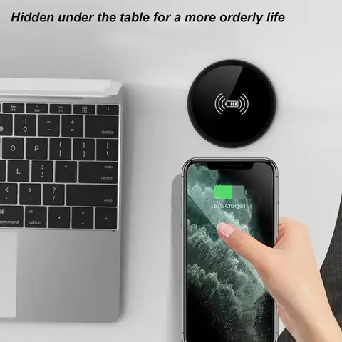 Recessed Desk-Hole Wireless Charger with 65W Output & 3 USB-C Ports