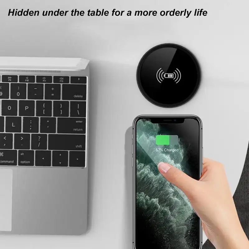 Recessed Desk-Hole Wireless Charger with 65W Output & 3 USB-C Ports