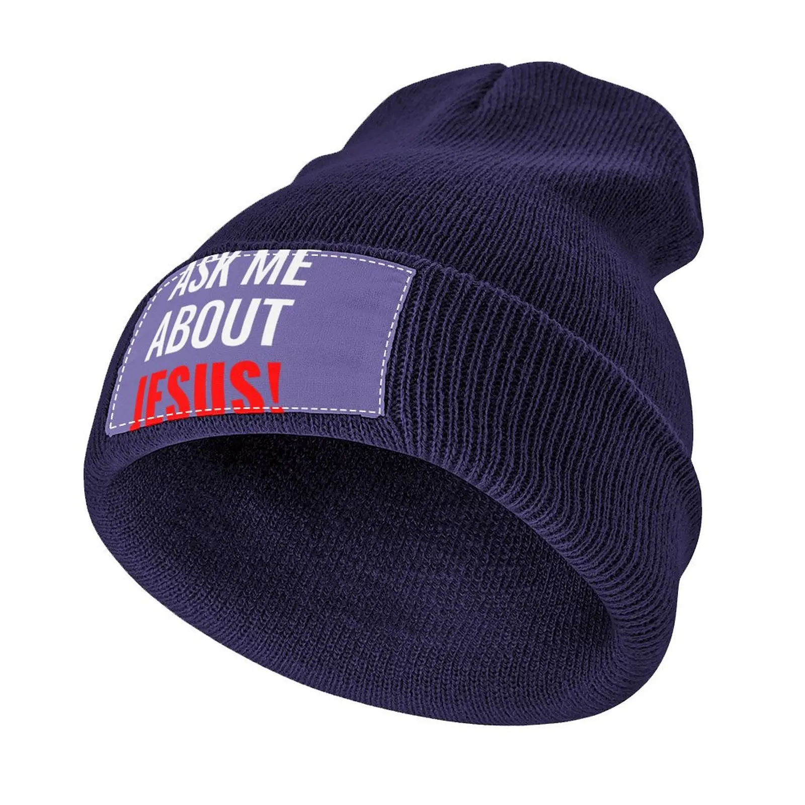 Ask Me About Jesus! Knitted Hat Luxury Hat custom hats Baseball Cap For Men Women's