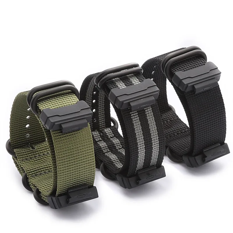 Nylon Watch Strap For Casio G-SHOCK GA GW GDF GL DWE GAS GLS GWM 5600 Watch Band Fabric Sports Wrist Bracelet +16mm Adapter