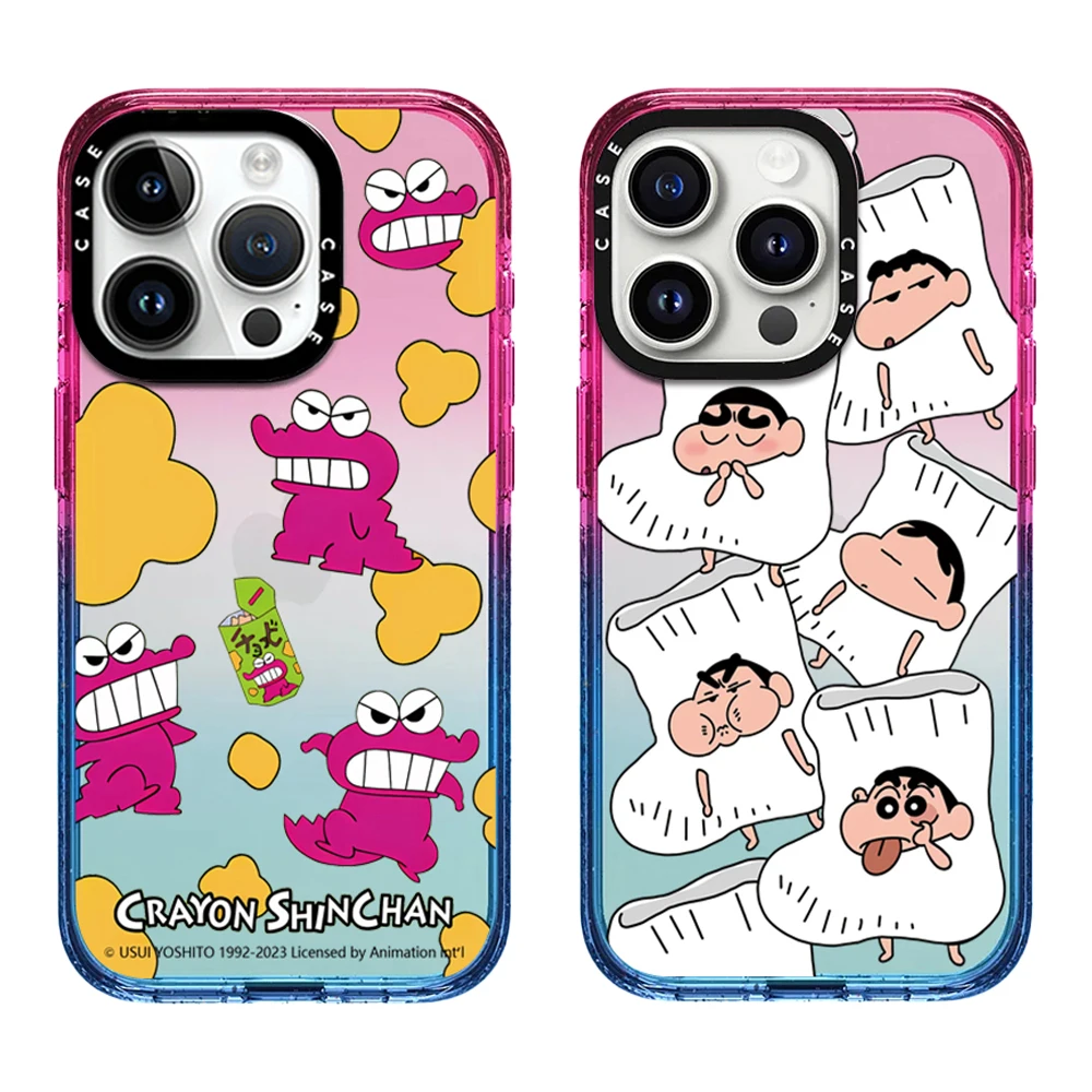 

Anime Crayon Shin-chan Cartoon Cotton Candy Acrylic Phone Case With MagSafe For iPhone16 15 14 13 12 11 Pro Max Plus Anti-drop