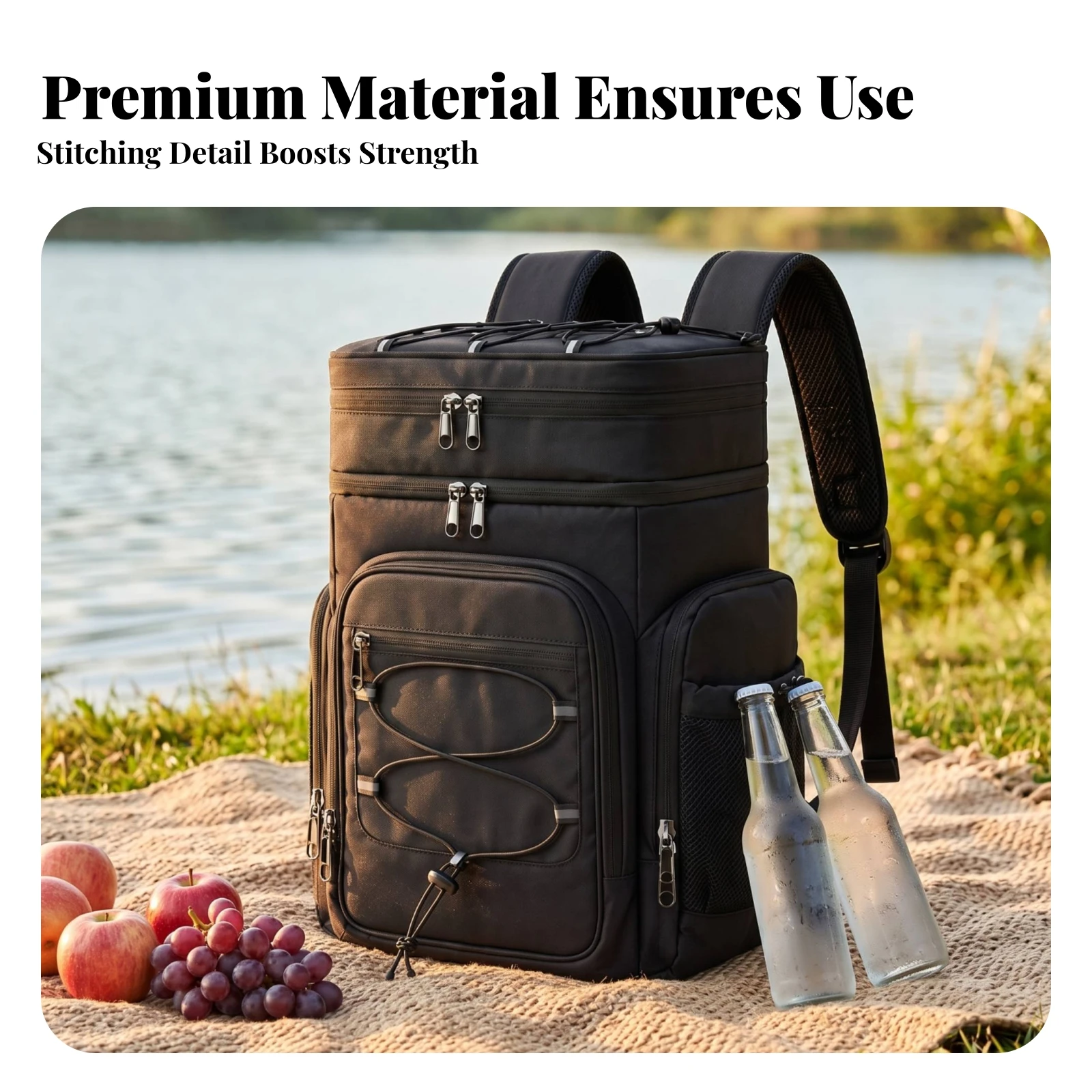 Insulated Backpack Cooler Padded Backpack Cooler Beach Camping for Picnics, Day Trips