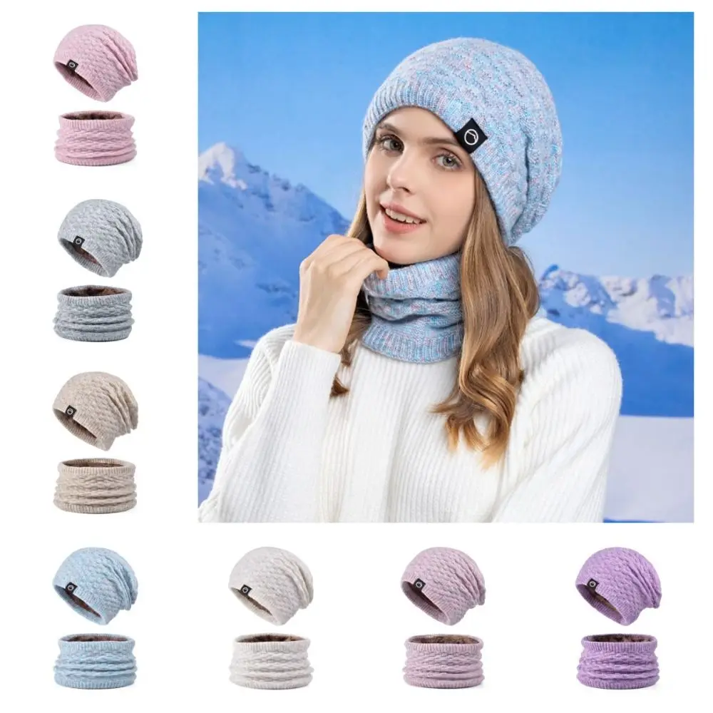 Ensemble Bonnet et Écharpe pour Femme, Chauffe-Cou, Coupe-Vent, Protection des Oreilles, Épais, Chaud, Hiver