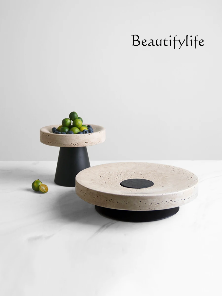 Modern Minimalist Creative Cave Stone Fruit Plate Decoration High-Grade Nordic Style Living Room Coffee Table Desktop Tray