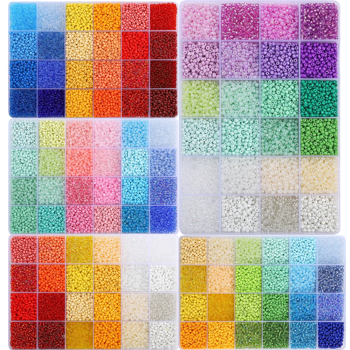 3mm1Set/Box 24 Grid Rice Bead Set Box Glass Loose Beads Handmade DIY Manufacturing Novel Jewelry Bracelets Earrings Accessories