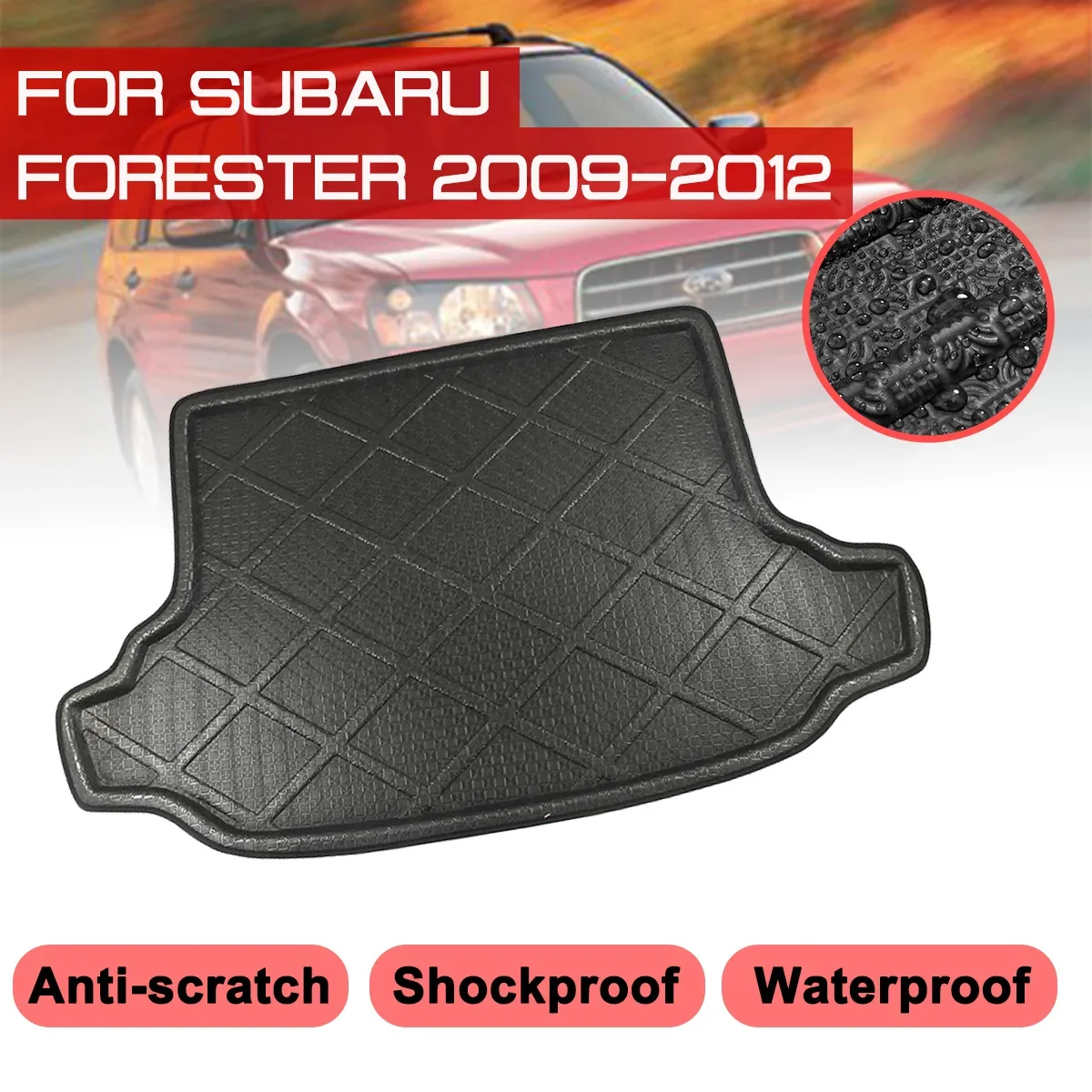 For Subaru Forester 2009 2010 2011 2012 Car Floor Mat Carpet Rear Trunk Anti-mud Cover