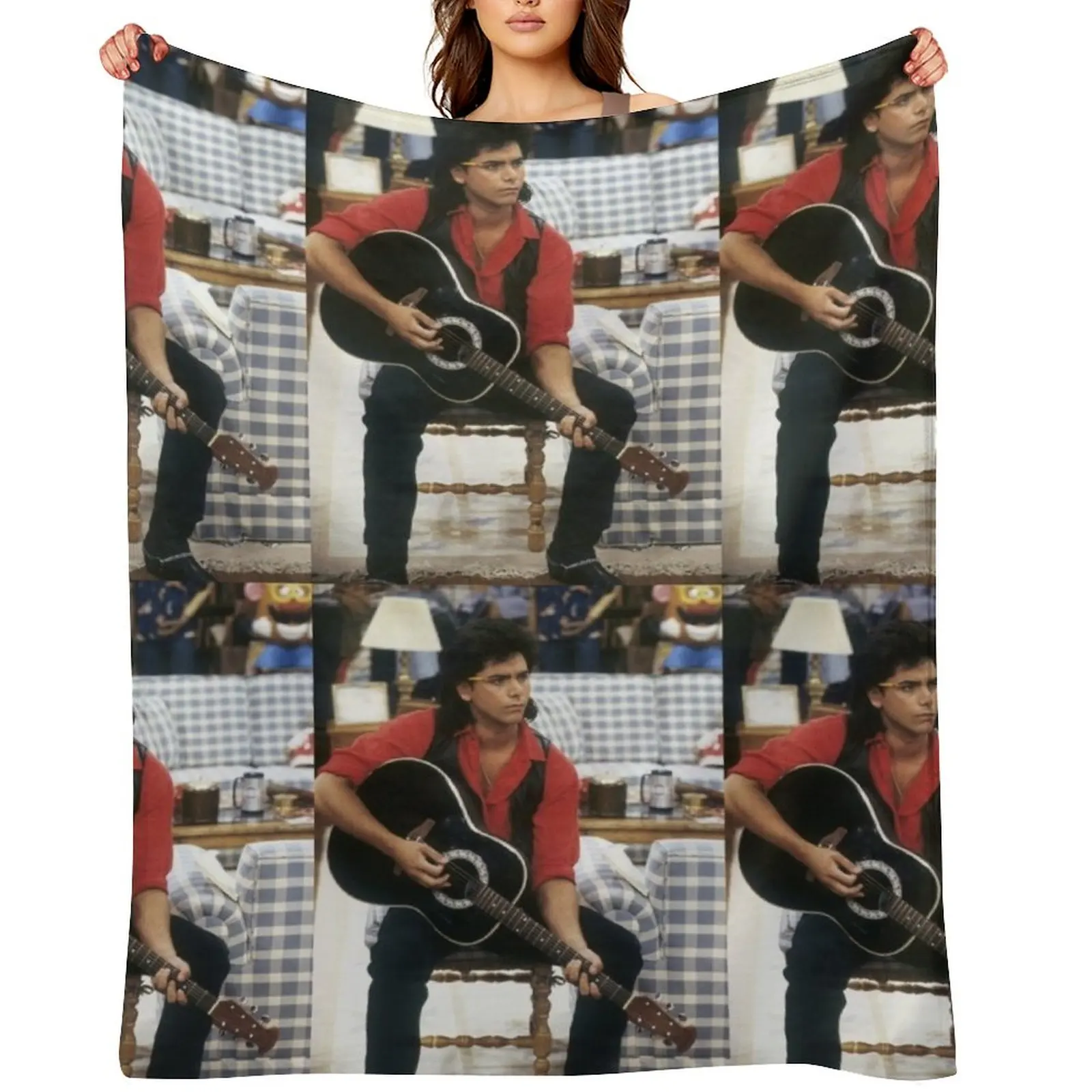 

Uncle Jesse and his Guitar Throw Blanket Softest Decorative Sofa Comforter Camping Blankets