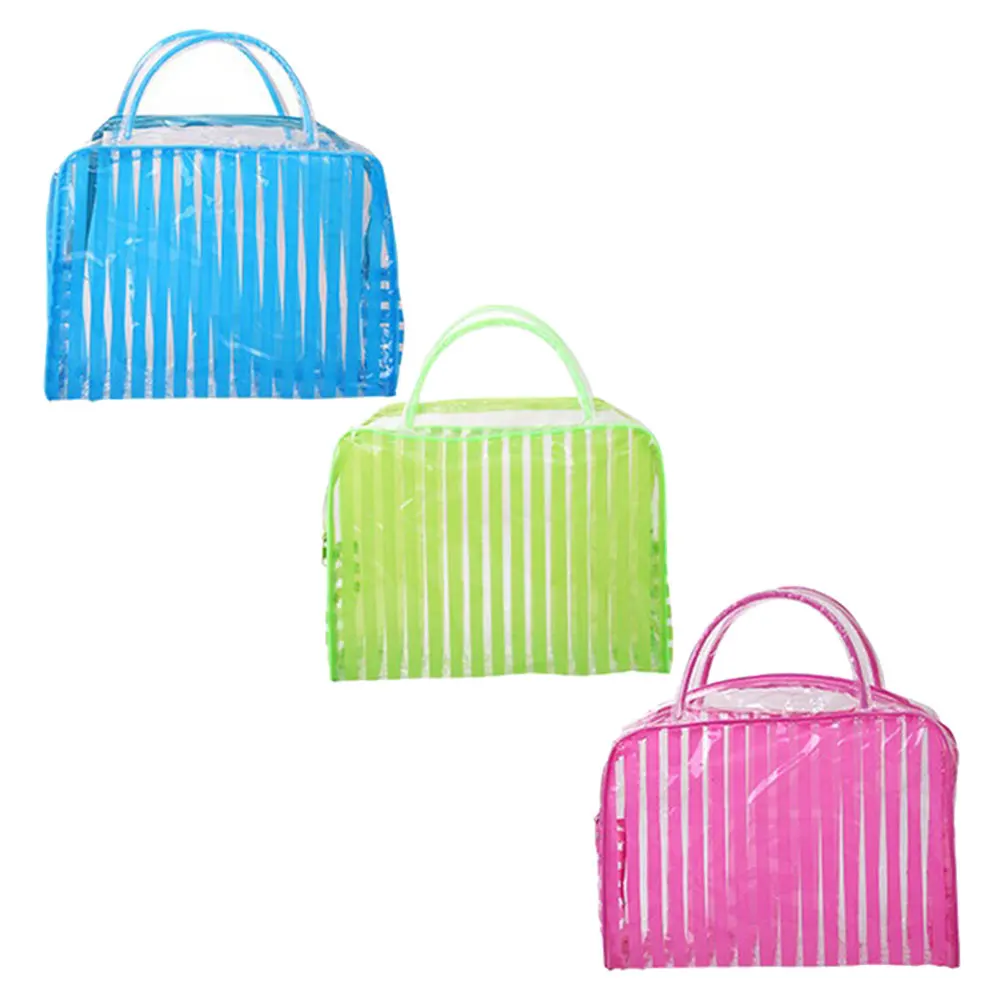 กันน้ําใสกระเป๋าใส่เครื่องสําอางค์ PVC แต่งหน้า Travel กระเป๋าดินสอลิปสติกโปร่งใสทนทานสําหรับ Beach