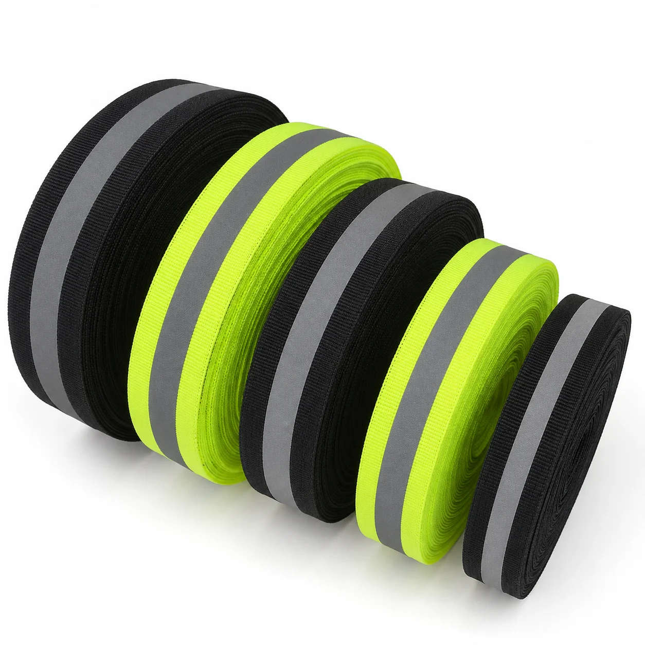 5/10/20Y Silver Reflective Ribbons 10-40mm Green Black Safety Clothing Warn Webbing Tapes for Walking Cycling Backpacks At Night