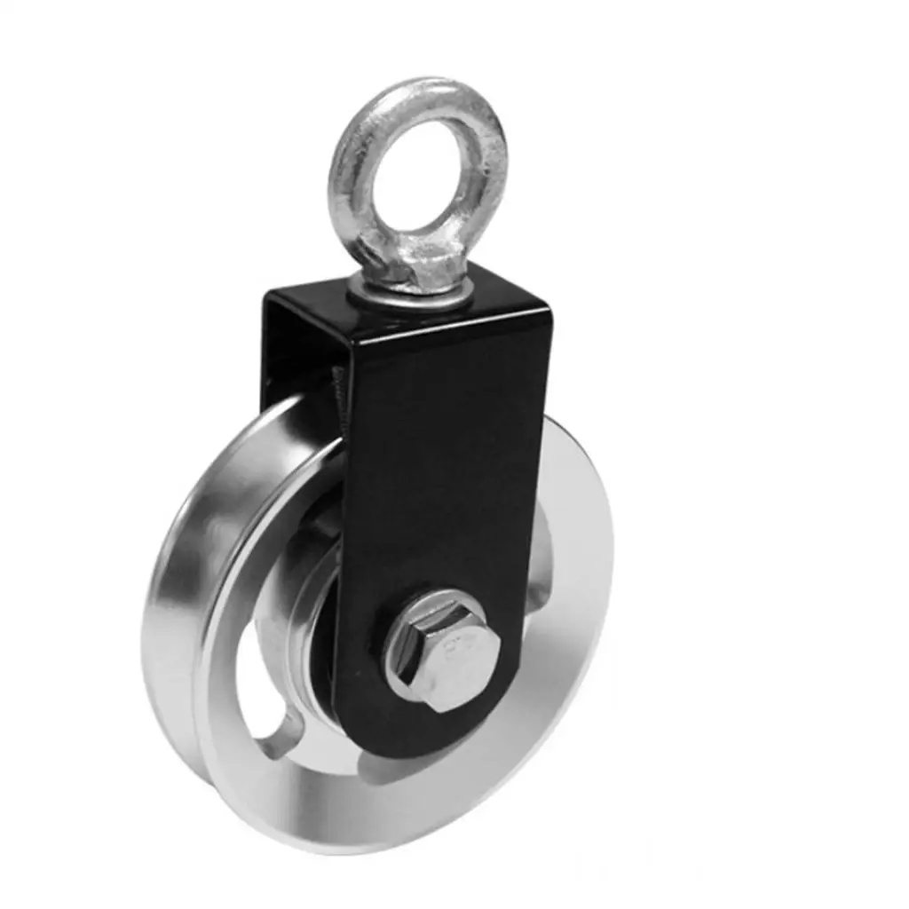 Home Gym Pulley Cable System Single Wheel Aluminum Alloy Swivel Pulley Block Strength Trainer for Arm and Forearm Workout