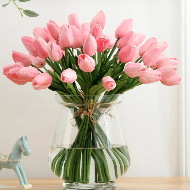Ramos de tulipán simulados, flores artificiales falsas, decoración del hogar, decoración de boda, decoraciones duraderas y no marchitas, 1 ud.