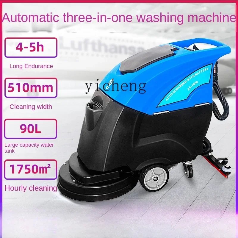 Automatic Battery Type Washing Truck Commercial Hand Push Type Sweeping Mopping Suction Integrated Scrubbing Machine Devicec28