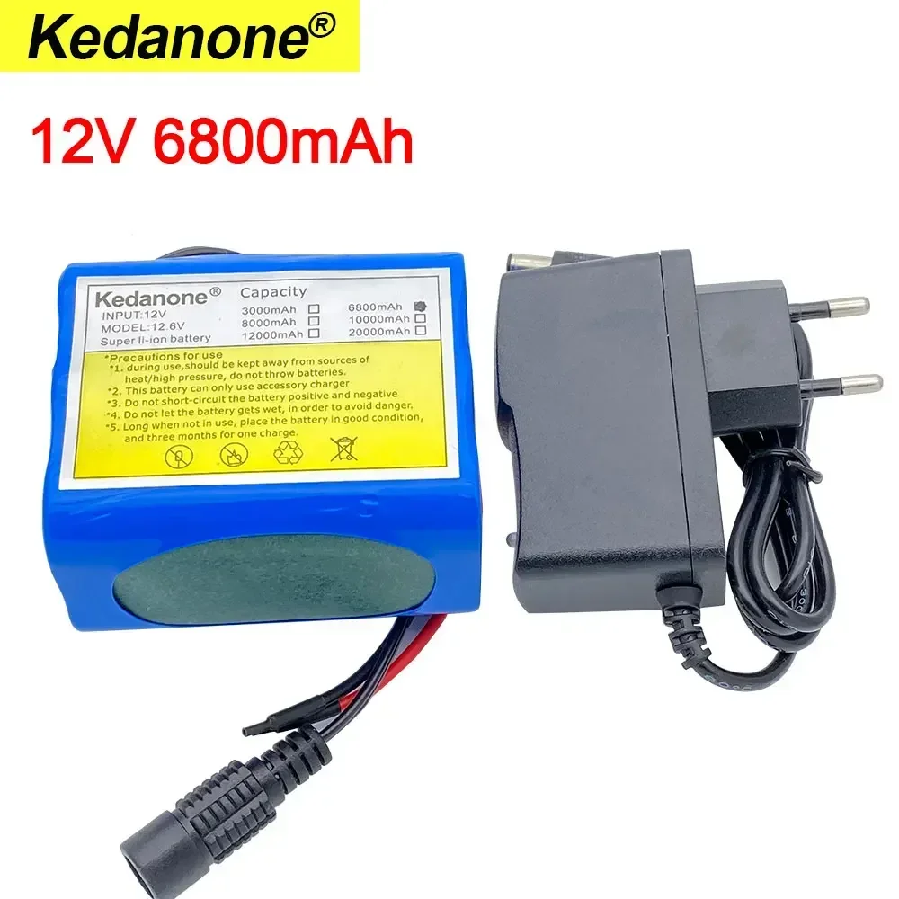 12 V 6800 mAh Akku 18650 Li-Ion 6,8 Ah wiederaufladbare Akkus mit BMS Lithium-Akkupacks Schutzplatine + 12,6 V Ladegerät