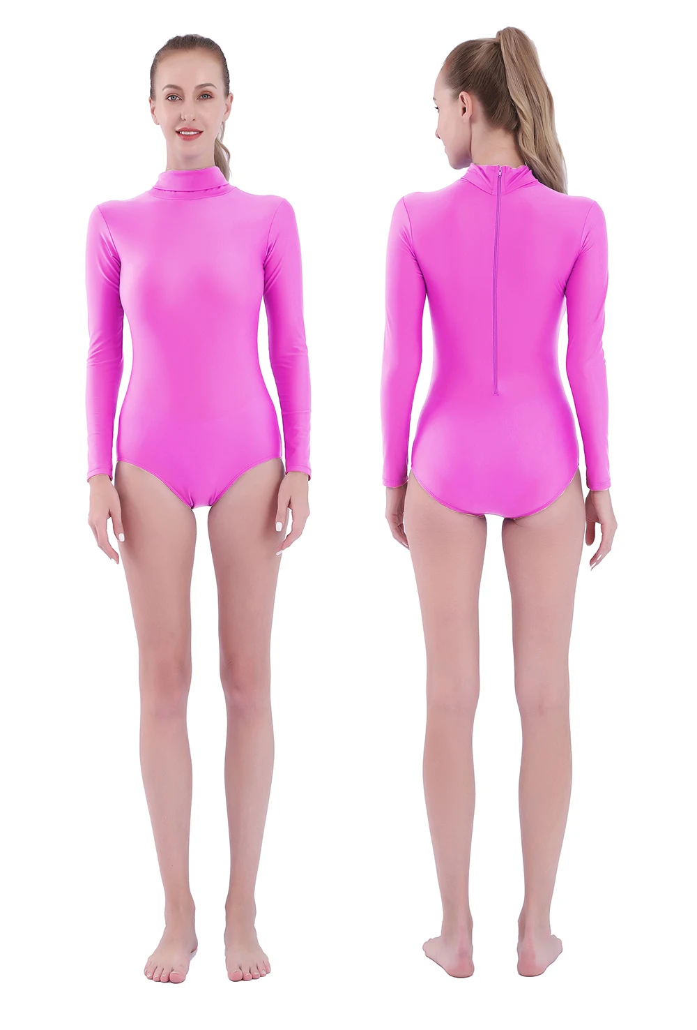 Aoylisey المرأة السوداء الباليه الرقص كم طويل ثياب سلحفاة الرقبة الجمباز داخلية Wookout الجلد بدلة للجسم الرجال ازياء