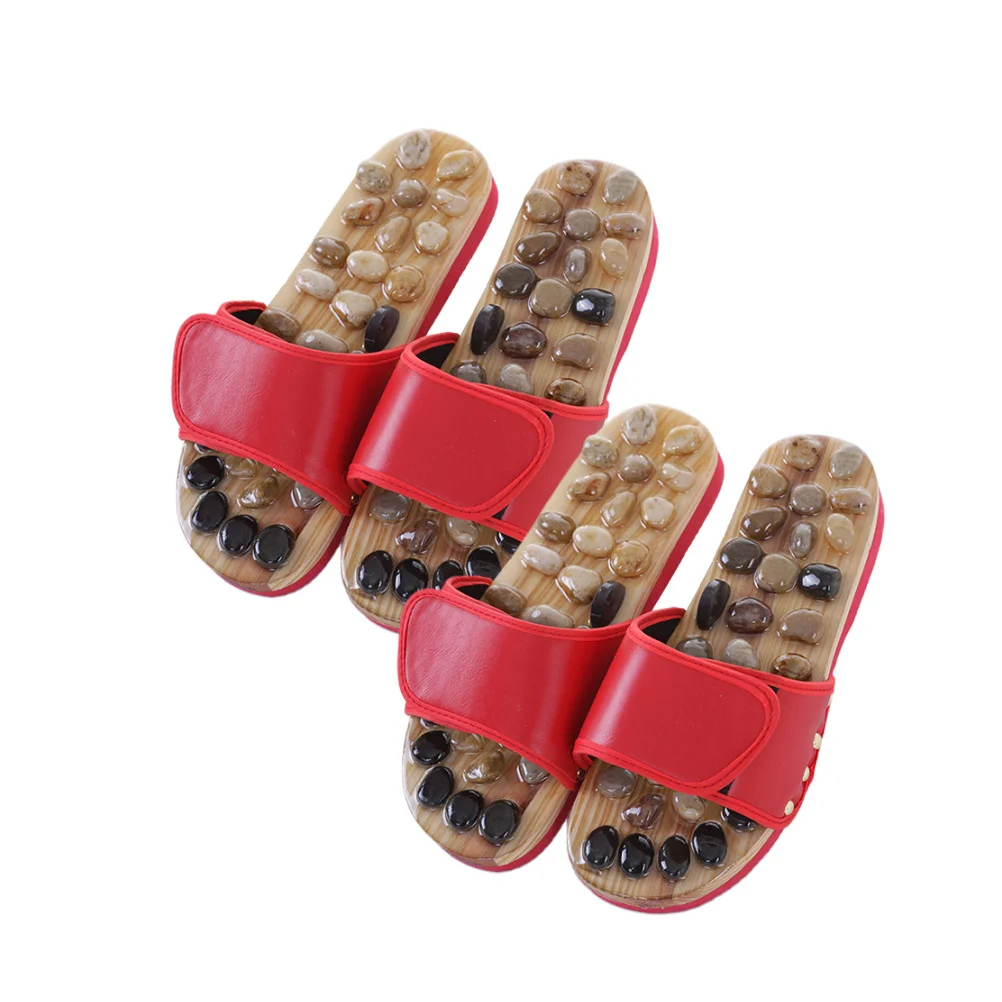 

38 Yard Red Non-Slip Acupoint Foot Massage Slippers Eva Fabric For Blood Flow Pain Relief Unisex Plantar Fasciitis Care Shoes