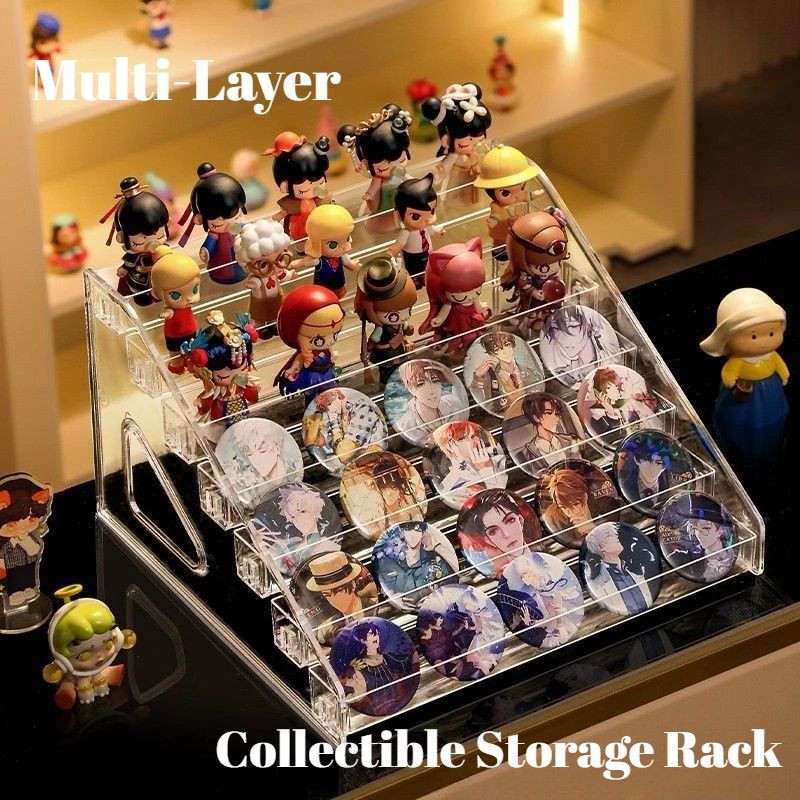 3-7 Layer Figure Badge Storage Rack Acrylic Display Stand Storage Box Anime & Game Peripheral Storage Rack Desktop Storage Rack