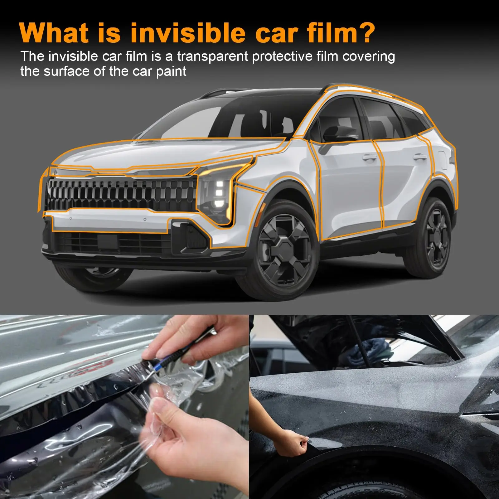 9Mil TPU Bumper Hood Paint Protection Film For Kia Sportage 2026 2027 Pre-cut PPF Kit Clear Bra Car Body Anti-Scratch Resistant