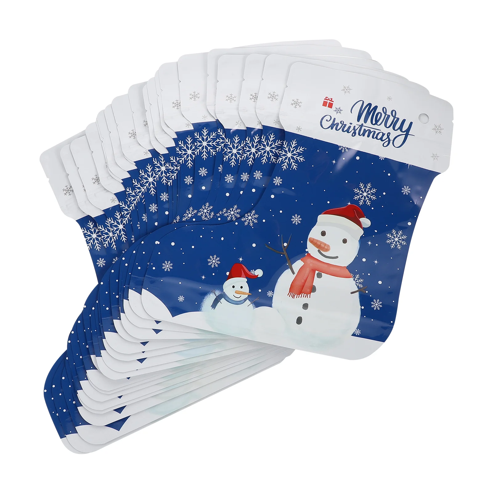 20 Pcs Christmas Sock Candy Bag Self sealing Storage Pouch Gift Wrapping Reusable Party Christmas Sock Bag Supplies