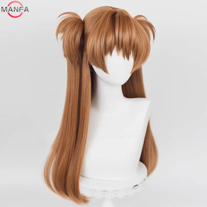 Anime Asuka Langley Soryu Cosplay Perruques Synthétiques, Cheveux Longs, Orange, Marron, Documents Mixtes, Degré de Chaleur, Haute Qualité