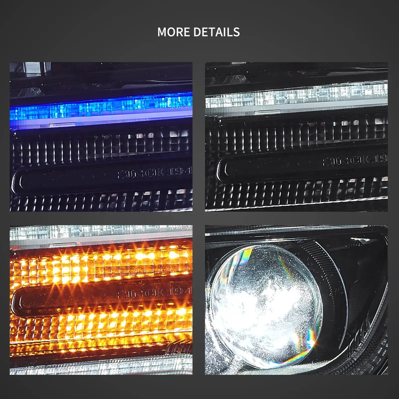 Vland 2011-2013 Grand Cherokee (WK2) Headlights W/ Startup Animation Blue DRL
