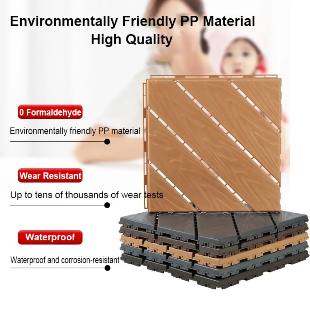 Self Paving Splicing Floor Mat Easy to Clean Renovation 30x30cm Floor Tile Home DIY Plastic Floor Board Balcony