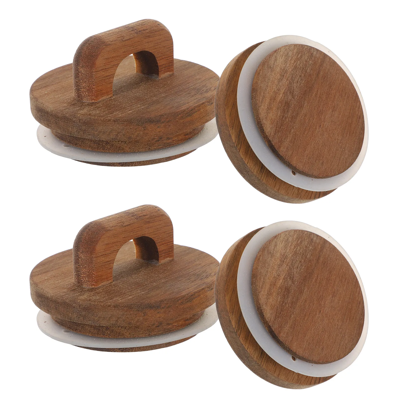 4Pcs Acacia Wood Airtight Jar  - Coffee Tea Sugar 评论和价格