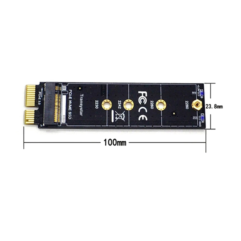 PCIE to M2 Adapter NVMe SSD M2 PCIE X1 Raiser PCI-E M Key Connector Support 2230 2242 2260 2280 M.2 SSD NVMe Adapter