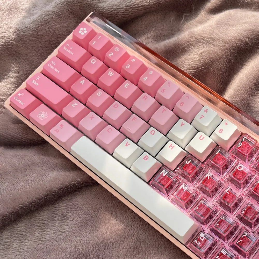 

Keycaps Set Custom Snow Mountain Gradient Blue Pink PBT 35keys Artisan Cherry Proflie KeyCaps Mechanical Keyboard Game Accessory