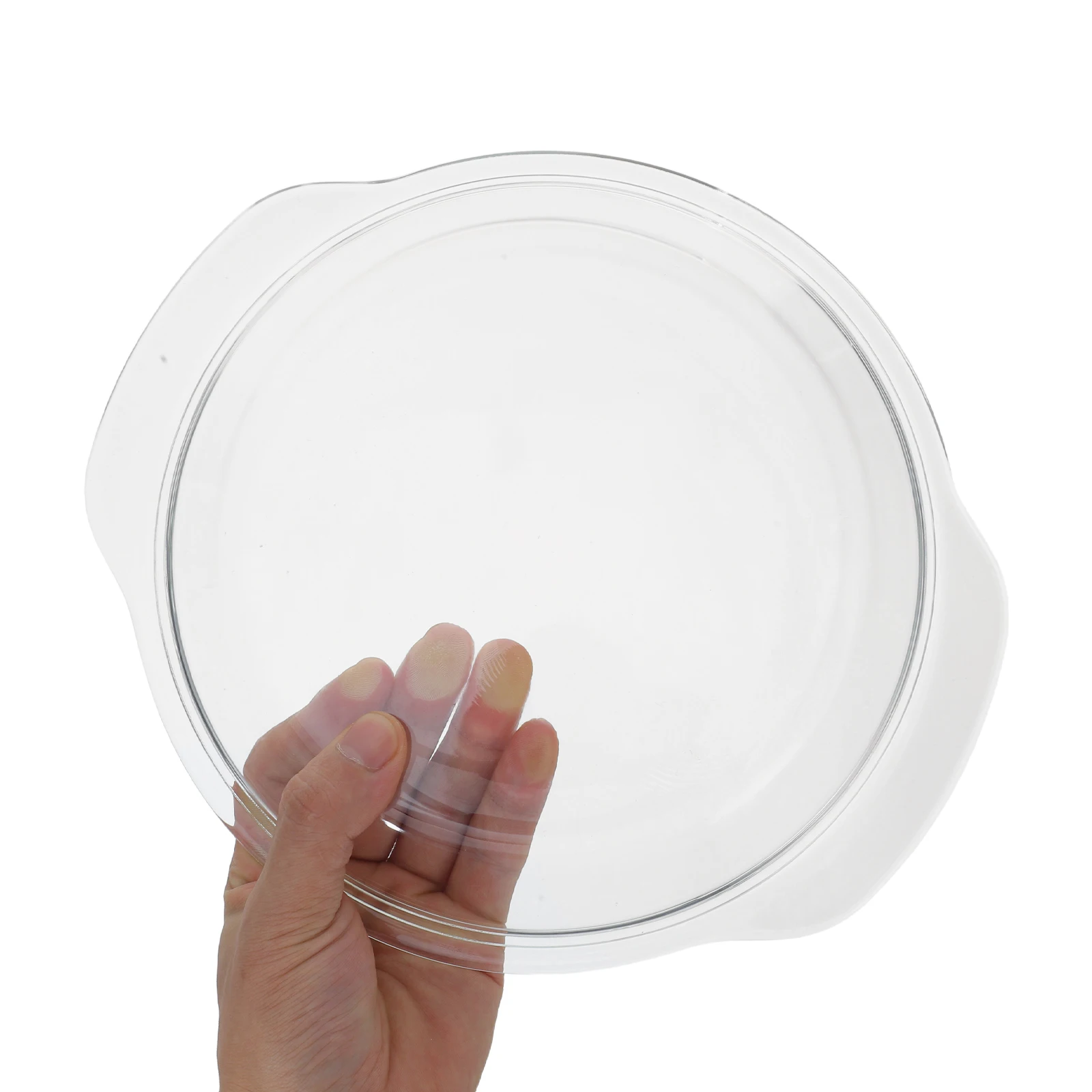 

1pc Glass Microwave Cover 17.8Cm Reusable Splatter Shield Oil-Proof Transparent Plate Protector For Bacon Beef Burgers Grilled