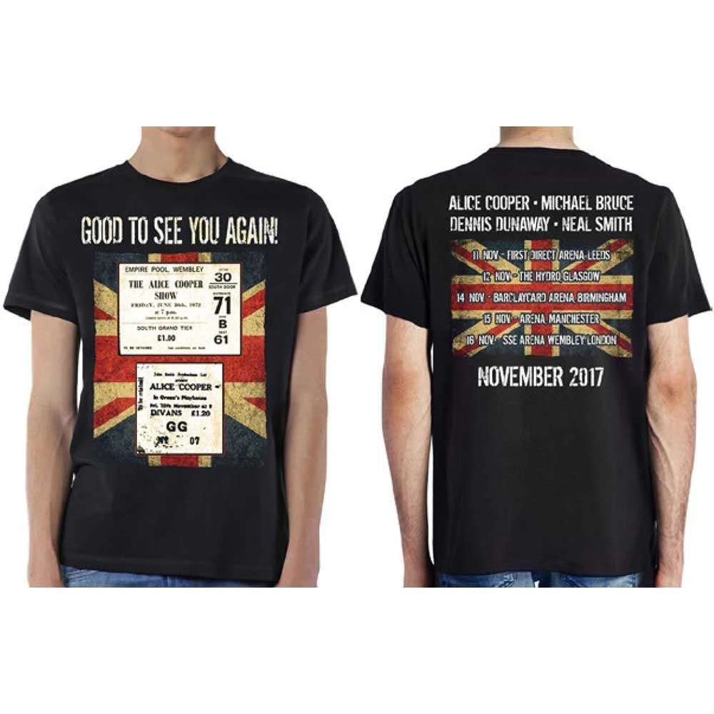UK Only Event  Alice Cooper Band T-Shirt Cotton Graphic Tee Men Women Summer Streetwear