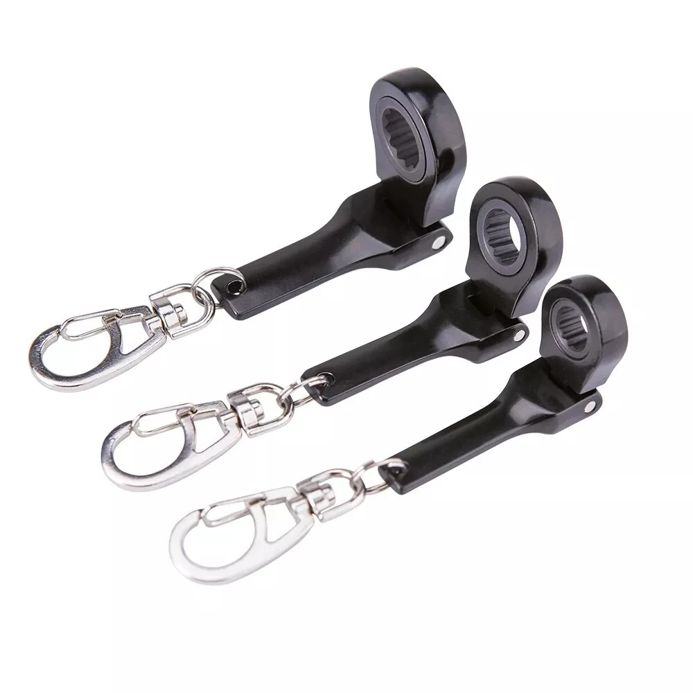 New Arrival Black 10mm Stubby Ratchet Wrench Keychain Portable Multi-Function Car Accessories with Fashion Style Made of Metal
