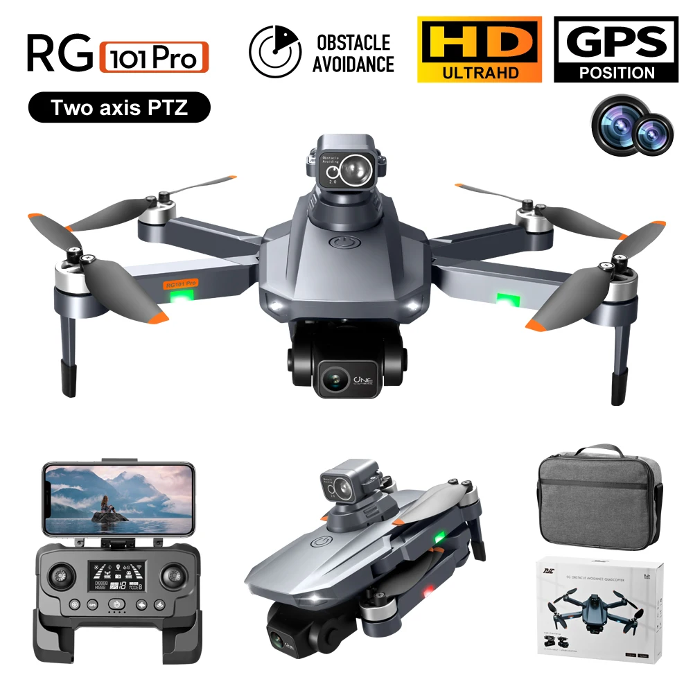 

RG101 Pro GPS Drone 4K Professional With 2-Axis Gimbal HD Dual Camera 5G WIFI Obstacle Avoidance Brushless RC Quadcopter Drones