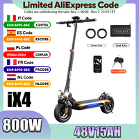 iScooter iX4 Electric Scooter 800W 15Ah Powerful Electric Kick Scooter Anti-skid Off-road Tire 45km Range eScooter 45km/h Speed