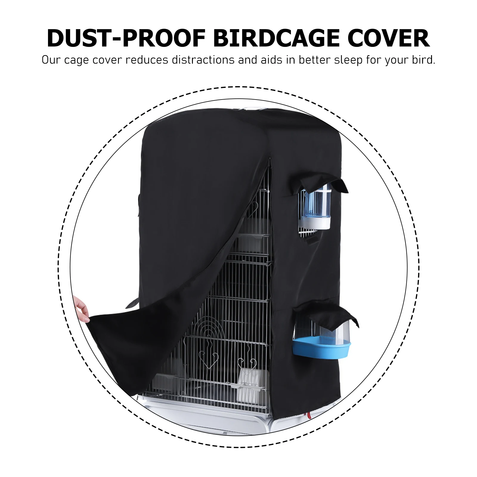 

Kisangel Parrot Cage Cover Bird Night Protector Multipurpose Cage Cover Black