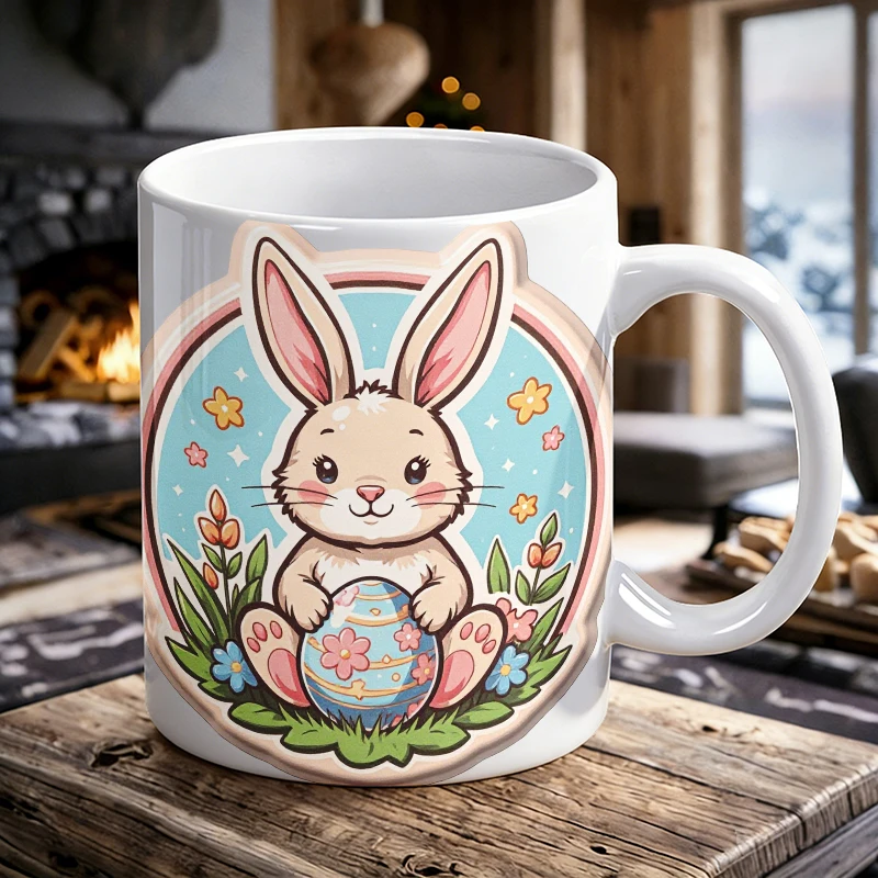 

1pc Easter Cute Bunny Easter Egg Ceramic Cup, Coffee Cup, Milk Cup, Office Tea Cup, Drinking Cup, Fade-Resistant,Gift for Friend