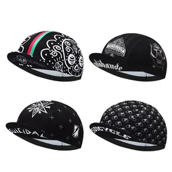 Clássico Retro Preto Ciclismo Caps para Homens e Mulheres, Anti-UV Bike Hat, Capacete Liner, Outdoor Bicycle Caps