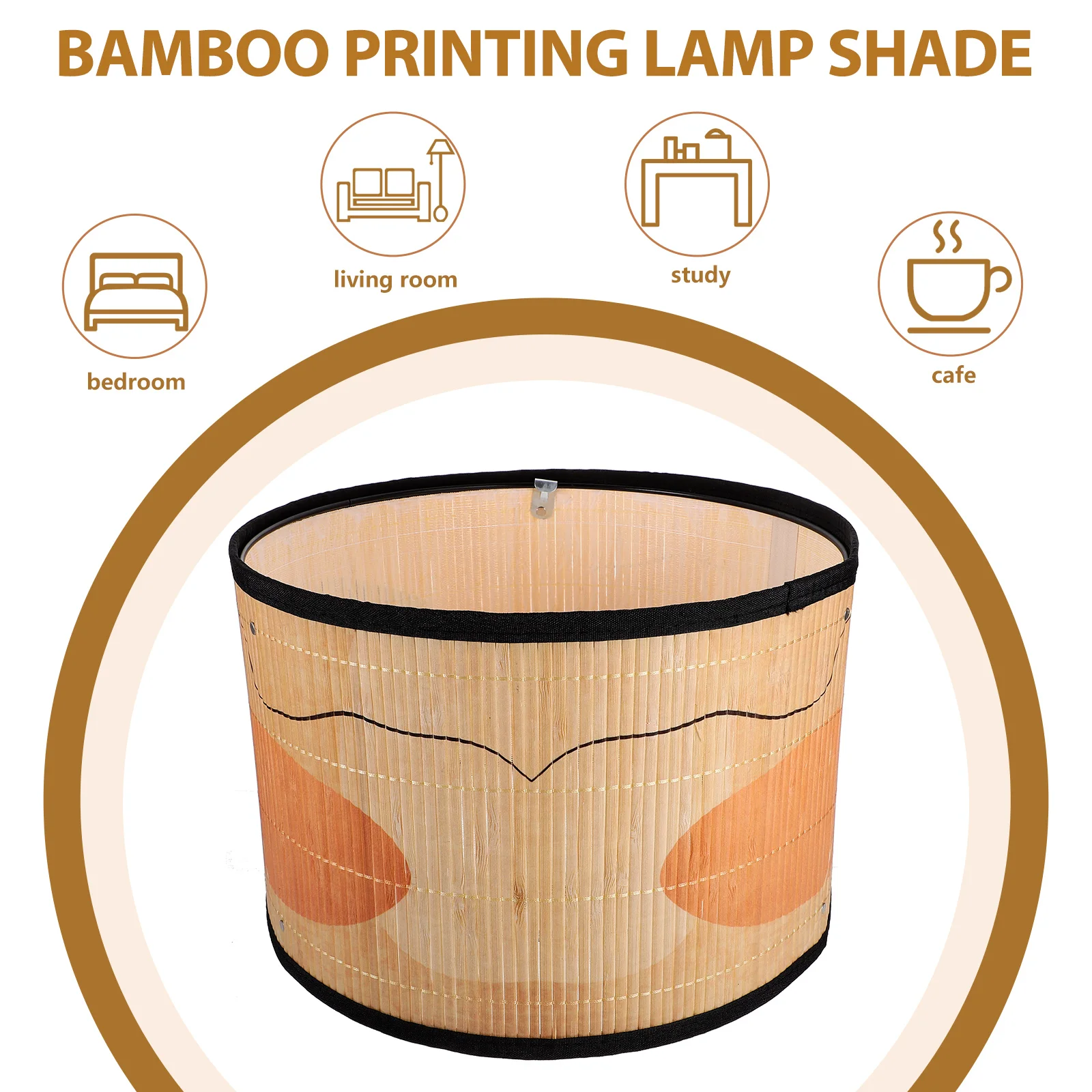 

Bamboo Lampshade Printed Hanging Boho Cover Woven Light Shade Decorative Replacement Table Lamp Shades Ceiling Cover