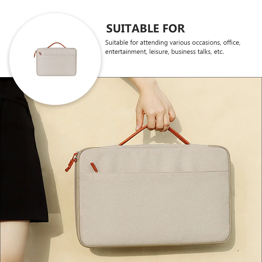 

Lightweight Laptop Bag Computer Notebook Storage Khaki Waterproof New Fabric Miss