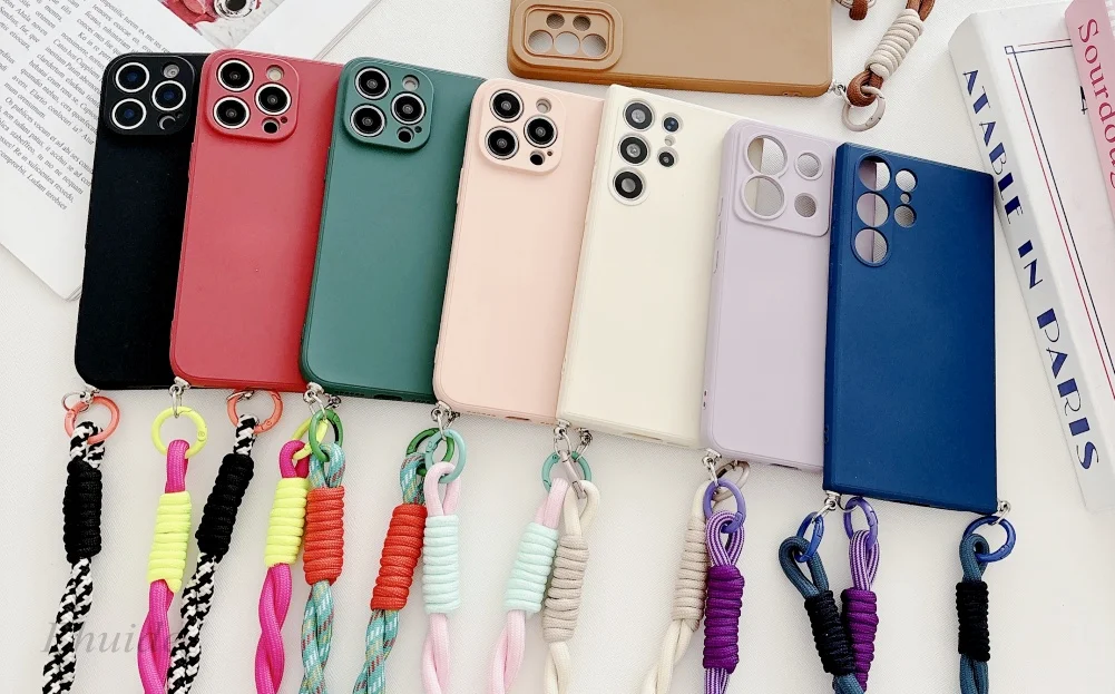 Rosen-Riemenhülle für Samsung Galaxy A56 A36 A16 A26 A17 A55 A35 A15 A54 A34 A14 – Modische Crossbody-Lanyard-Hülle mit Kordel für Reisen, weiche Abdeckung – Detail 1