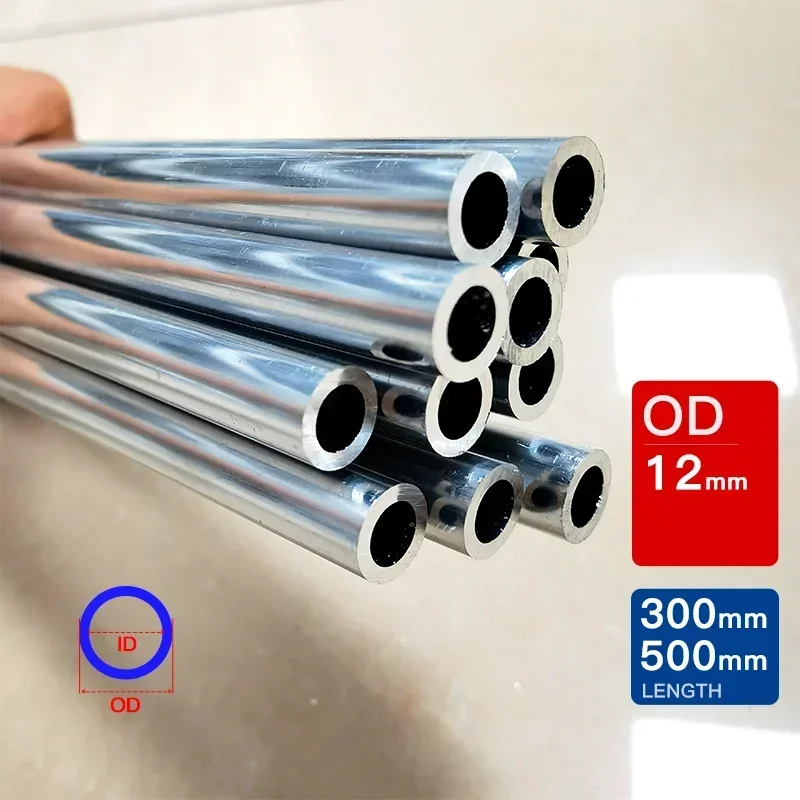 

3-5 шт. алюминиевая труба, внешний диаметр 12 мм, длина 300 500 мм, полая прямая круглая алюминиевая трубка 6063, толстостенная, большая