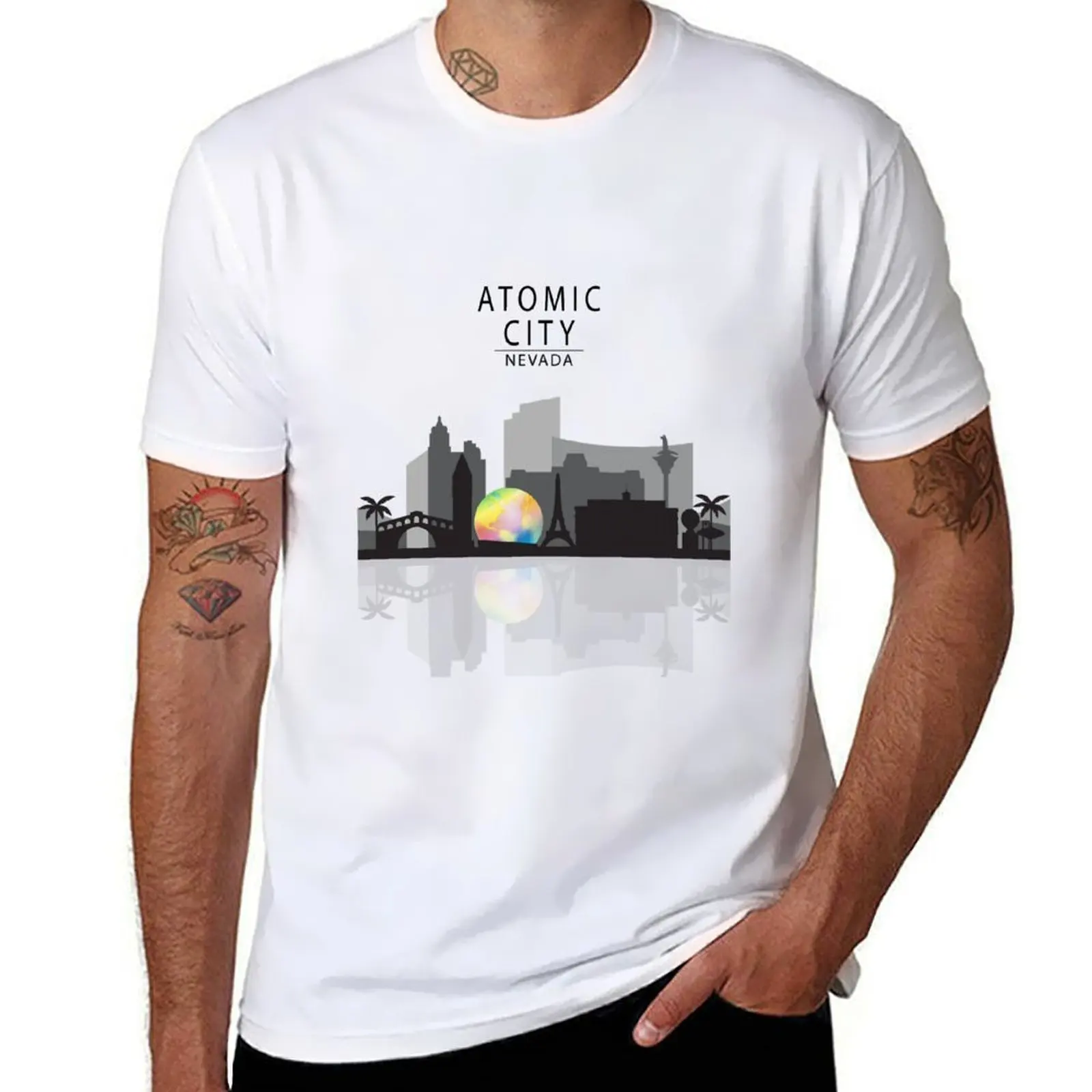 

atomic city skyline T-Shirt graphic t shirts Blouse mens big and tall t shirts