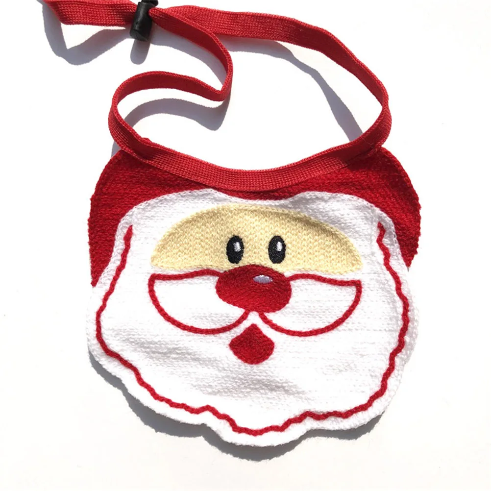 

2Pcs Christmas Pet Bib Adjustable Triangle Dog Collar Bib Santa Claus Hairpin Dog Necklace Decor