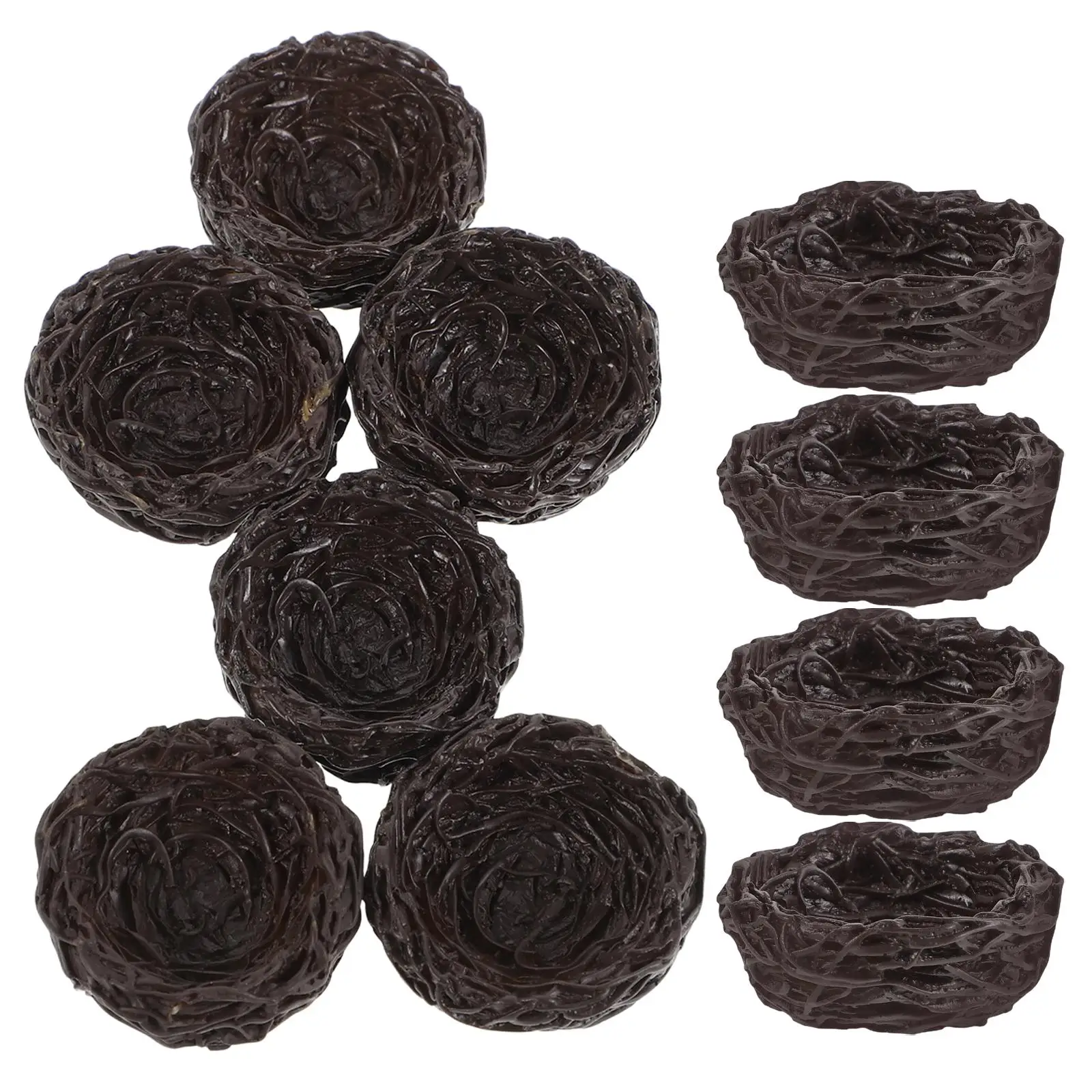 

10 Pcs Eggs Bird's Nest Ornaments Easter Decorations Decorate Nests Artificial Birdcage Dark Brown for Crafts