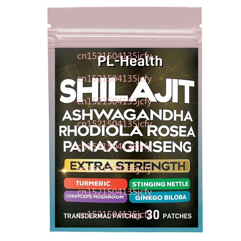 

30 трансдермальных пластырей с шиладжитом, женьшенем, кордицепсом и крапивой для поддержки энергии и иммунитета