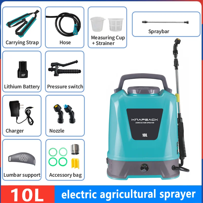 10L one battery electric spray recharge spray rechargeable agricultural gardening tools high-pressure atomizing battery spray