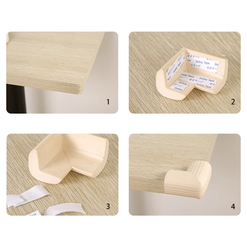 Baby Safety Corner Desk Guards โต๊ะยางสำหรับป้องกันเด็ก L Shaped Soft D5QA