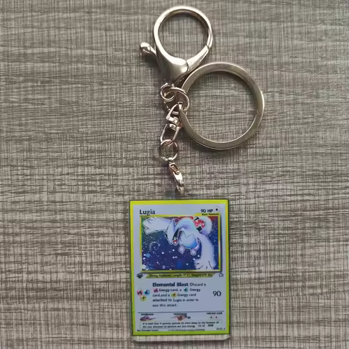 Pokemon Anime Small Card Key Chain Charizard Keychains Blastoise Venusaur Mewtwo Diy Acrylic Action Toy Figures Game Collection - Image 8