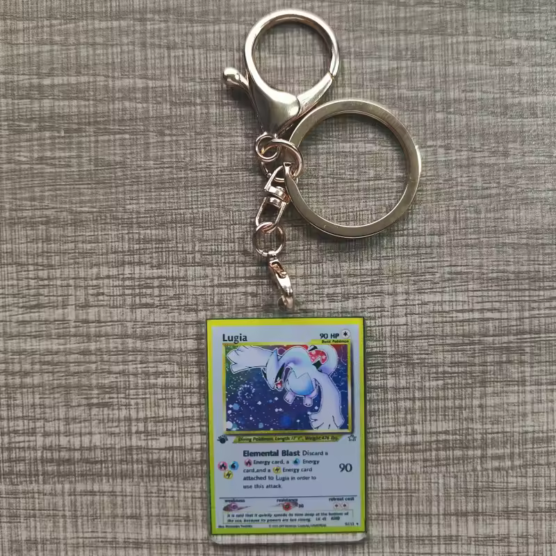 Pokemon Anime Small Card Key Chain Charizard Keychains Blastoise Venusaur Mewtwo Diy Acrylic Action Toy Figures Game Collection - Image 8