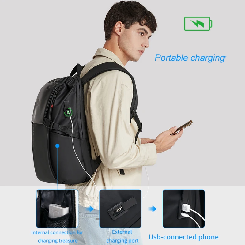 FENRUIEN 2022 New Waterproof Business Backpack For Men USB Charging Short Trips 15.6-inch Laptop Bags Mochila For Teen